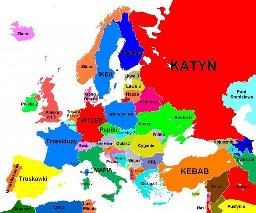Mapa Europy wg Polaków